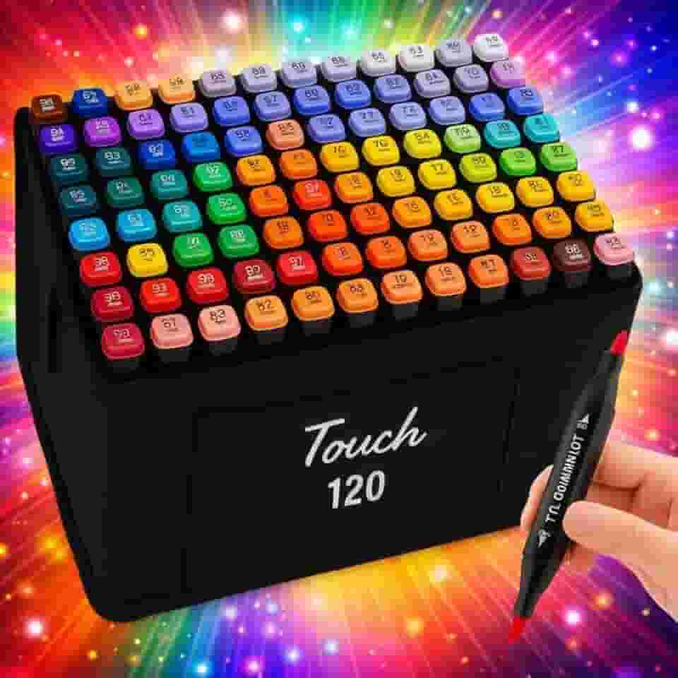 Caneta Marcador Para Colorir Desenho Profissional 24, 36, 48, 60, 80, 100, 120, 168 Cores Conjunto De Canetinhas Pontas Duplas Codificados por Cores Vivas para Desenho (120)