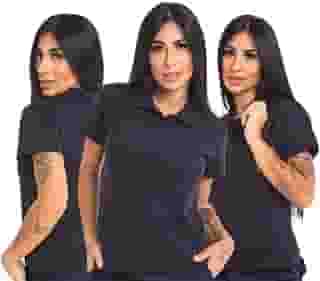 Kit 3 Camisas Polo Femininas Camiseta Gola Piquet