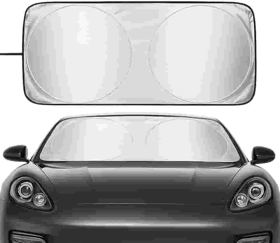 Protetor Solar para Para-brisa Dobrável Universal – Bloqueia Calor e Raios UV, Fácil de Guardar, Ideal para Carros e SUVs