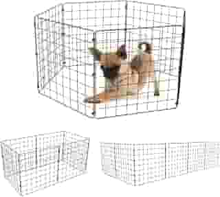 Cercado Pet Cercadinho Grade para Cachorro 6 Telas Móvel no Tamanho 40 x 40 cm de Altura Dobrável (Preto)