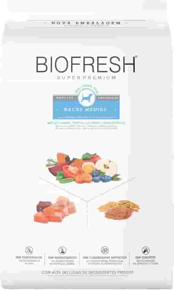 Ração Seca Biofresh Mix de Carne, Frutas, Legumes e Ervas Frescas Cães Castrados de Raças Médias 10,1kg