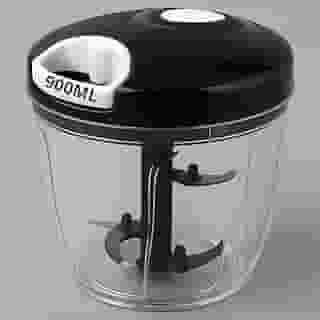 Processador Manual 900ml GRANDE com 5 Lâminas Inox, Triturador de Alimentos com Alça Retrátil, Ideal para Cebola, Alho, Verduras e Tomate