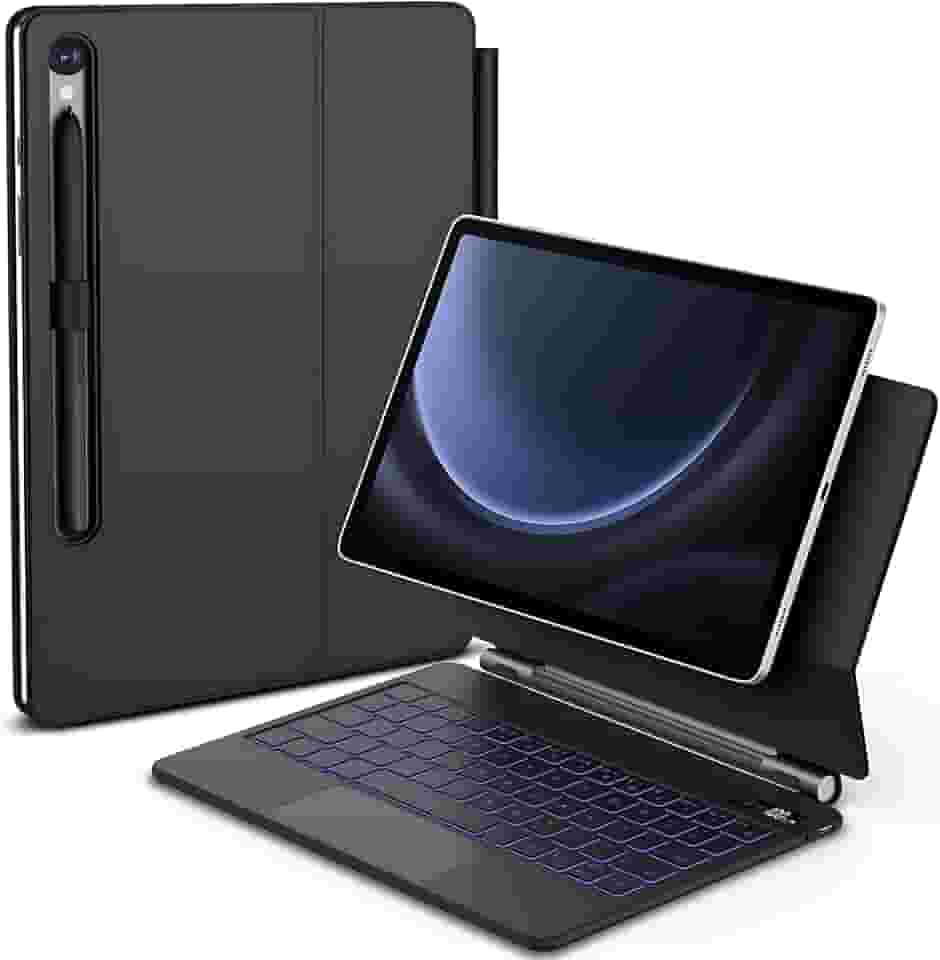 Teclado Mágico De Samsung Galaxy Tab S10 Lite S10 FE 2025 S9 FE 10.9 Polegadas S11 S9 S8 S7 11", Capa com Teclado Sem Fio Retroiluminado com Suporte Cantilever Flutuante Trackpad Multitoque (Preto)