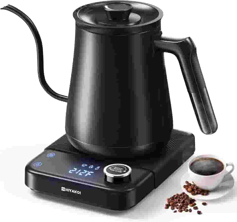 Chaleira elétrica, chaleira elétrica HIYAKOI pescoço de ganso com controle de temperatura, chaleira para café e chá, chaleira elétrica de aço inoxidável de aquecimento rápido de 1200 W, mantém quente,