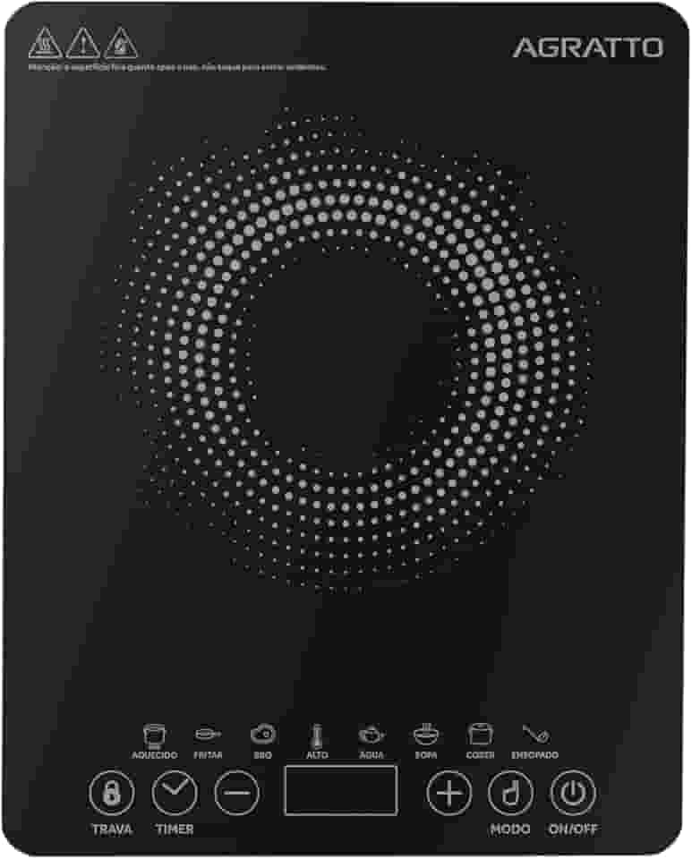AGRATTO COOKTOP INDUCAO ACKI01I-01 PRETO 1 BOCA 1200W 127V