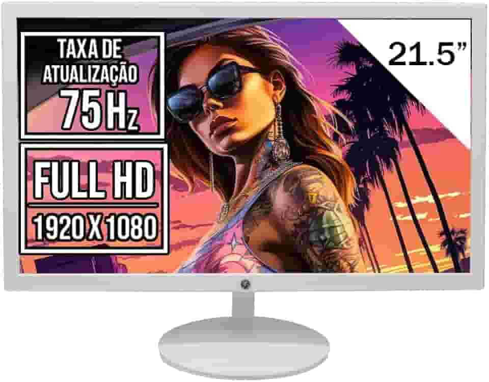 MONITOR LED 21.5 BRANCO BRAZILPC 75HZ 5MS FULL HD WIDSCREEN