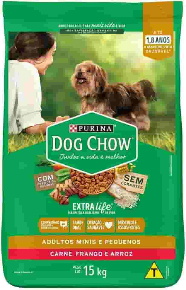 Purina Dog Chow Ração Adulto Raças Pequenas Frango e Arroz - 15kg para Todas Pequeno Adulto - Sabor Frango