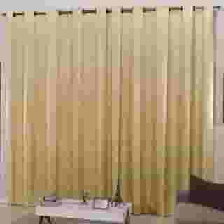 Cortina para Sala e Quarto 3,00m Larg. x 2,50m Altura Tecido Cetim Amassadinho - Dourado