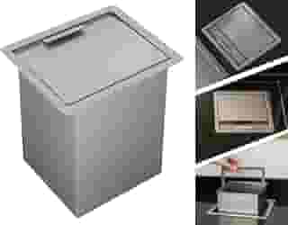 Lixeira de Embutir Quadrada em Aço Inox 304 para Bancada e Pia de Cozinha - 4,5L Antiodor, Compacta, Resistente e Elegante - TLPRO