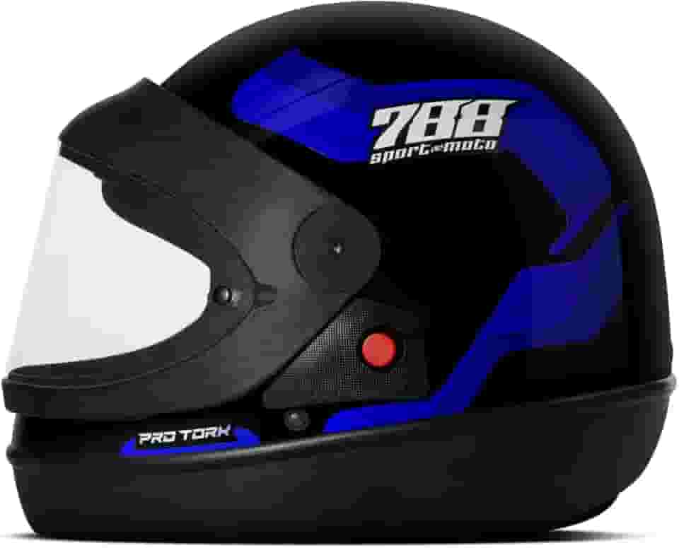 CAPACETE FECHADO PRO TORK SPORT MOTO 788 PRETO - AZUL TAM. 56