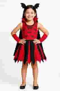 Fantasia Infantil Vampira Drácula Criança Halloween Vestido Roupa