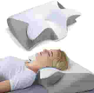 Abacafly Travesseiro Ortopedico Cervical, Travesseiro Viscoelastico Ergonômico de Contorno 2 em 1, Travesseiros Coluna Relax para Quem Dorme de Lado ou de Bruços, Travesseiros Anti Ronco