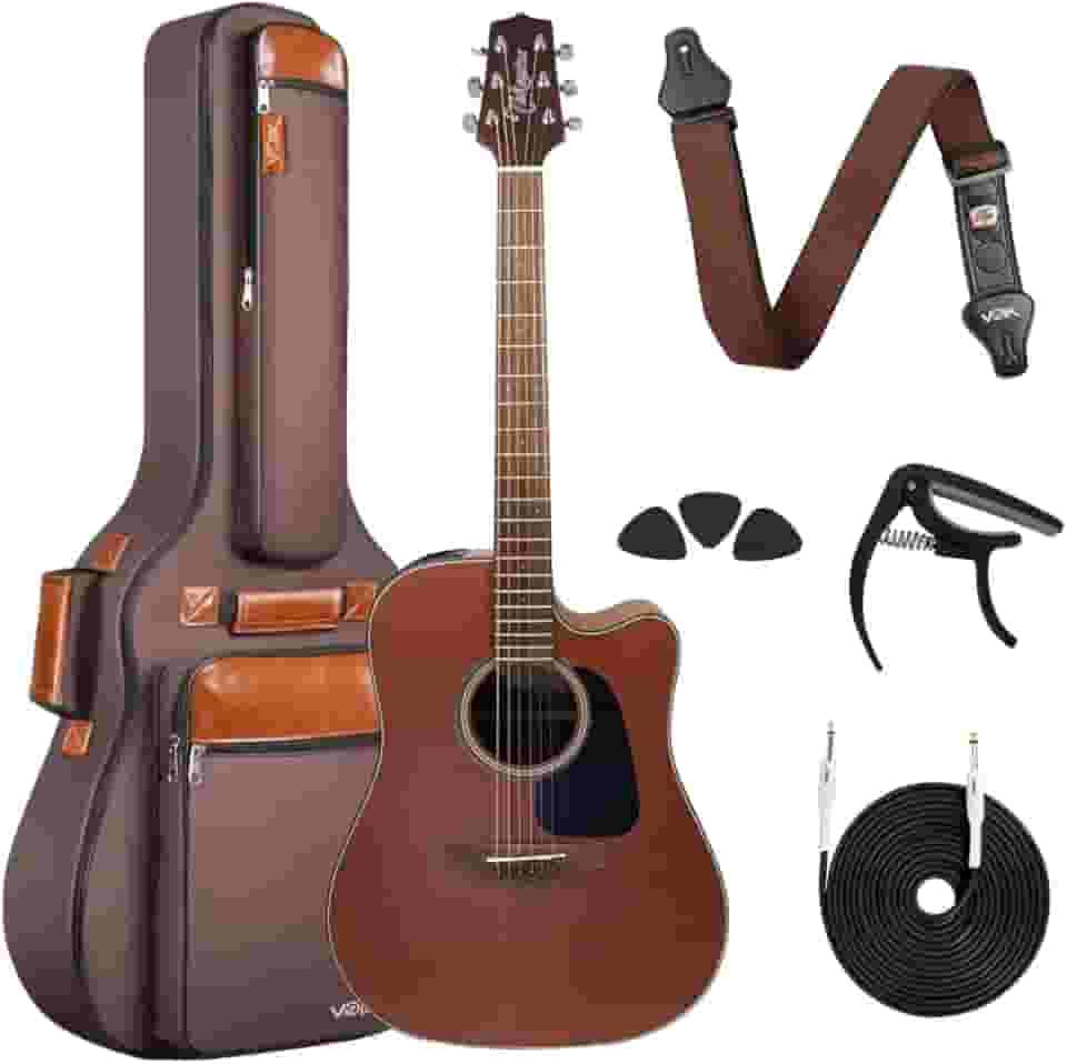 KIT VIOLÃO TAKAMINE GD11MCE-NS ELETRICO AÇO + ITENS VOIK