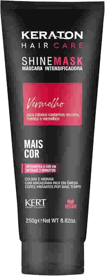 Keraton, Máscara matizadora hidratante, Trata e colore, Para cabelo castanho escuro, médio e vermelho, Shine Mask, 250g, Vermelho