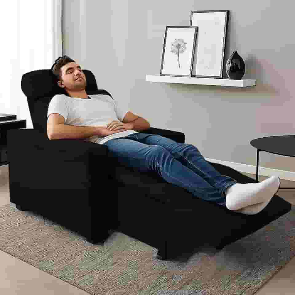 Poltrona Cadeira Do Papai E Mamãe Reclinável Retrátil Para Sala De Descanso Madri Preto