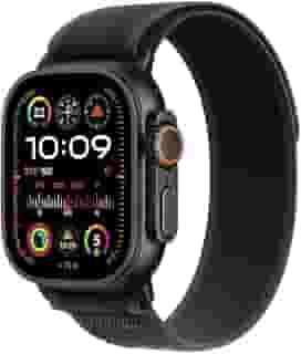 Apple Watch Ultra 2 GPS + Cellular • Caixa preta de titânio – 49 mm • Pulseira loop Trail preta – M/G