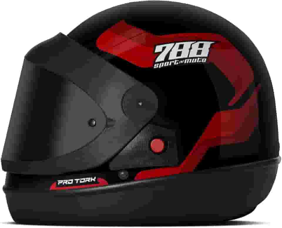 CAPACETE FECHADO PRO TORK SPORT MOTO 788 VERMELHO TAM. 58 VIS. FUMÊ