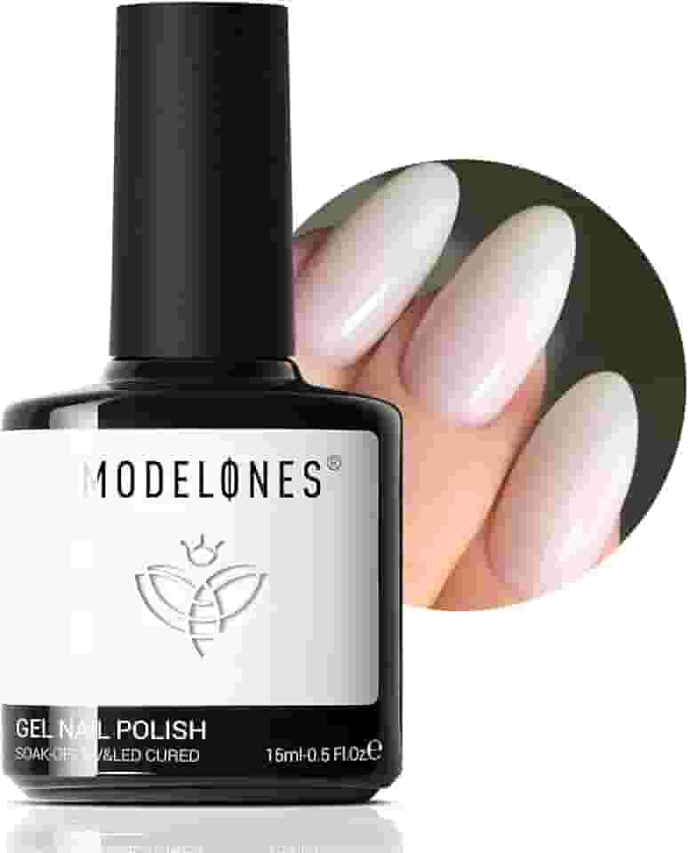 modelones Esmalte de Gel, 1 Peça de 15Ml, Esmalte de Gel Branco Leitoso, Transparente, Branco Puro, Esmalte de Unha Transparente, Led Nude, Presente de Manicure para Mulheres e Meninas