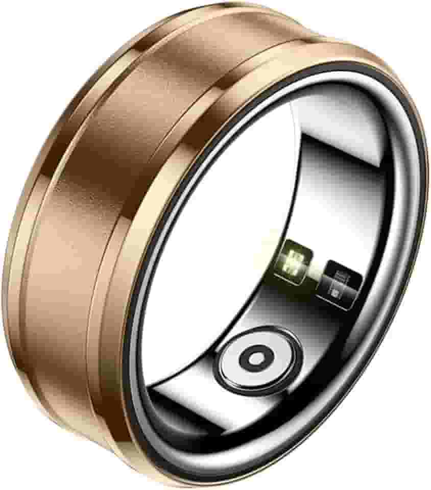 Smart Ring Health Tracker, anel rastreador de sono, anel de fitness IPX8, para monitoramento de atividades, passos, distância, calorias, anéis de saúde para mulheres e homens (#18, ouro)