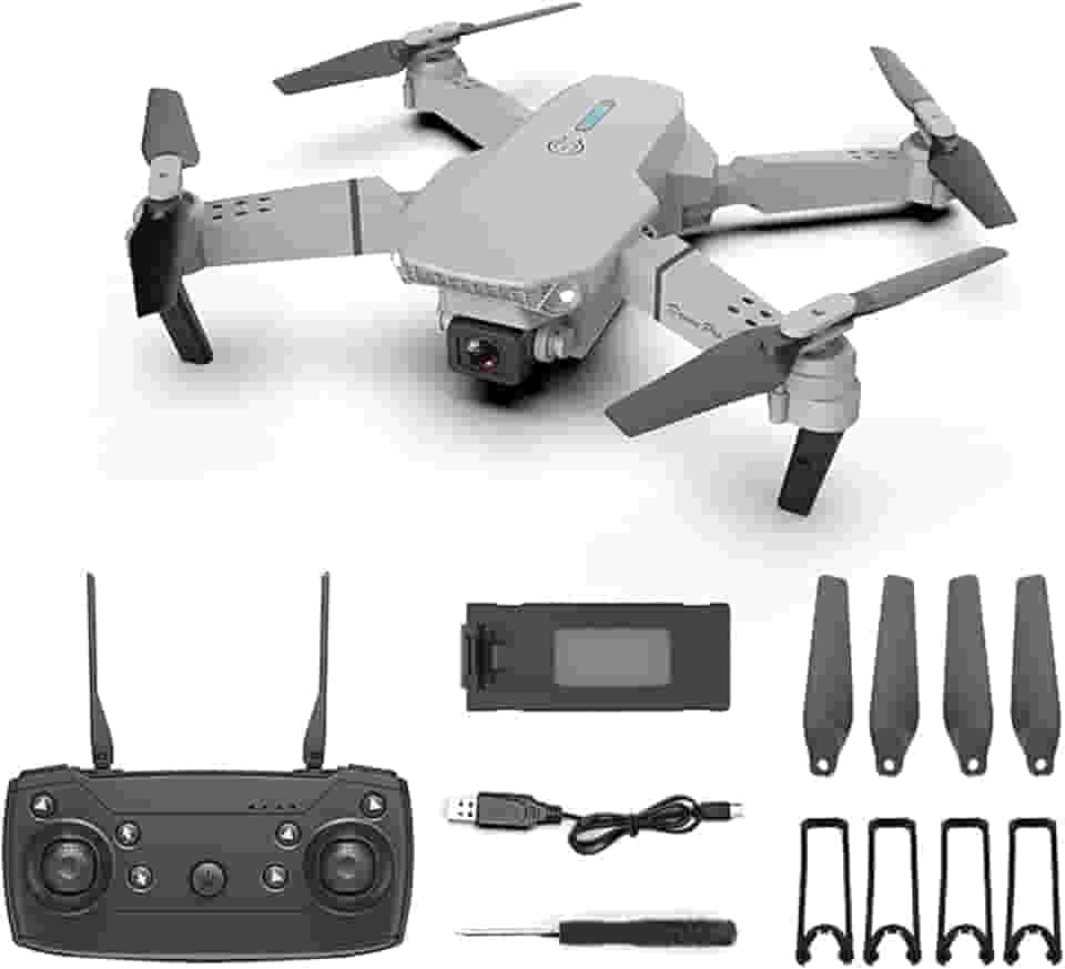 Drone RC profissional à prova d'água 2021 com rotação de câmera 4K, drone com câmera dupla para crianças e adultos, drone E88 Pro RC rotação de câmera 4K HD grande angular