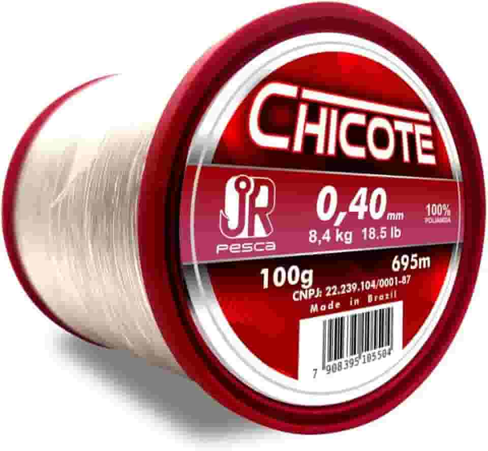 JR Pesca Linha Monofilamento Chicote 0,40mm 18.5LB 695m Transparente Alta Resistência Durável