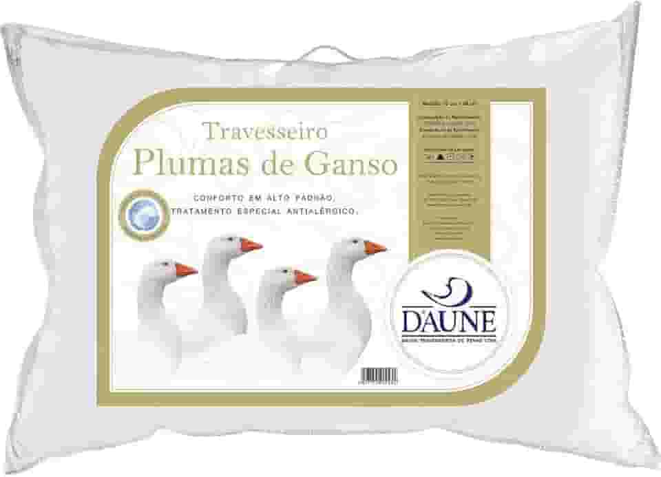 Travesseiro Daune 100% Plumas de Ganso 0.50x0.70m Branco