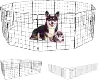 Cercado Pet Cercadinho de Cachorro Limitador Cerca 10 Grades Módulos de 40cm x40cm Cercado Móvel para Viagem (Preto)