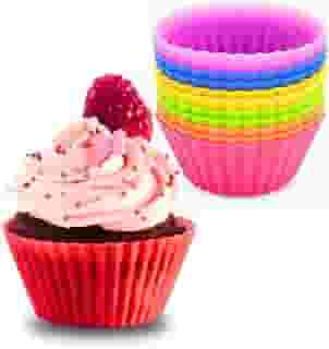 Kit 12 Formas de Silicone para Cupcake, Muffin, Bolinho, Assadeira, Air Fryer, Cores Variadas, Resistente a Temperatura, Forminhas, Livre de BPA – Qualidade Premium