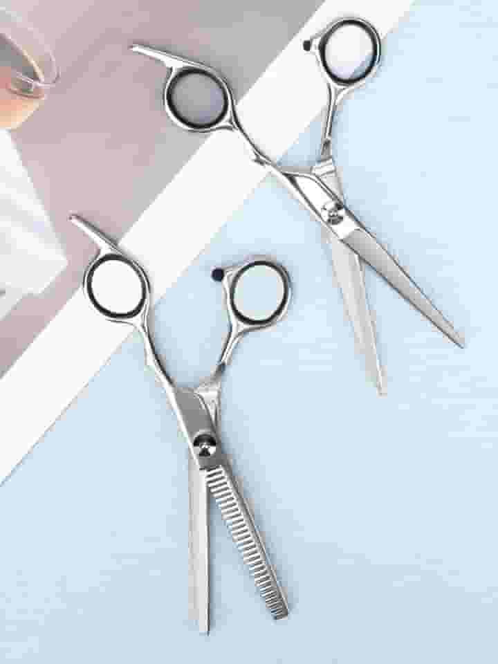 Tesoura de corte de cabelo de 16,5 cm, tesoura de salão de aço inoxidável, tesoura premium para corte de cabelo, preta