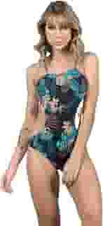 Maiô Engana Mamãe Bella Fiore Estampado Sem Bojo Detalhe X Costas Moda Praia
