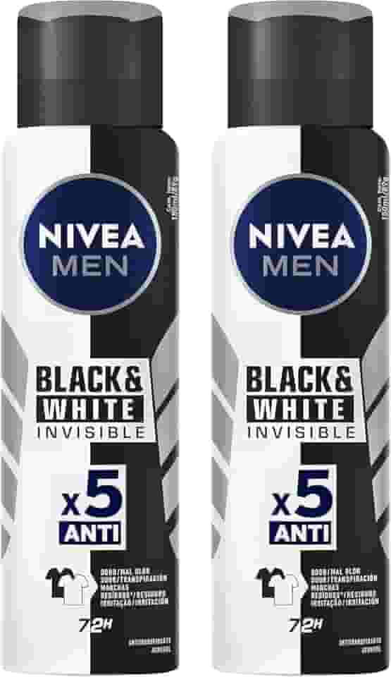 Kit NIVEA Desodorante Aerosol Men Black&White Invisible - 2 unidades