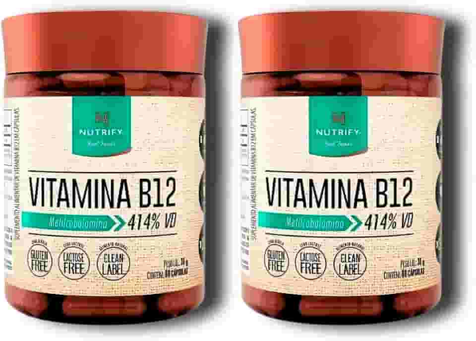 Kit 2 Potes Vitamina B12 Metilcobalamina 60 Cápsulas - Nutrify
