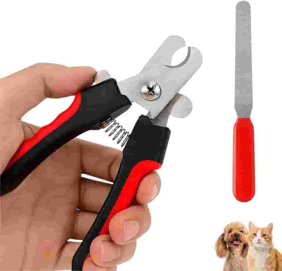 Cortador de Unha Alicate com Lixa Pet Cães e Gatos 16cm Ergonômico com Trava de Segurança Corte Seguro Higiênico Fácil Acessório Pets