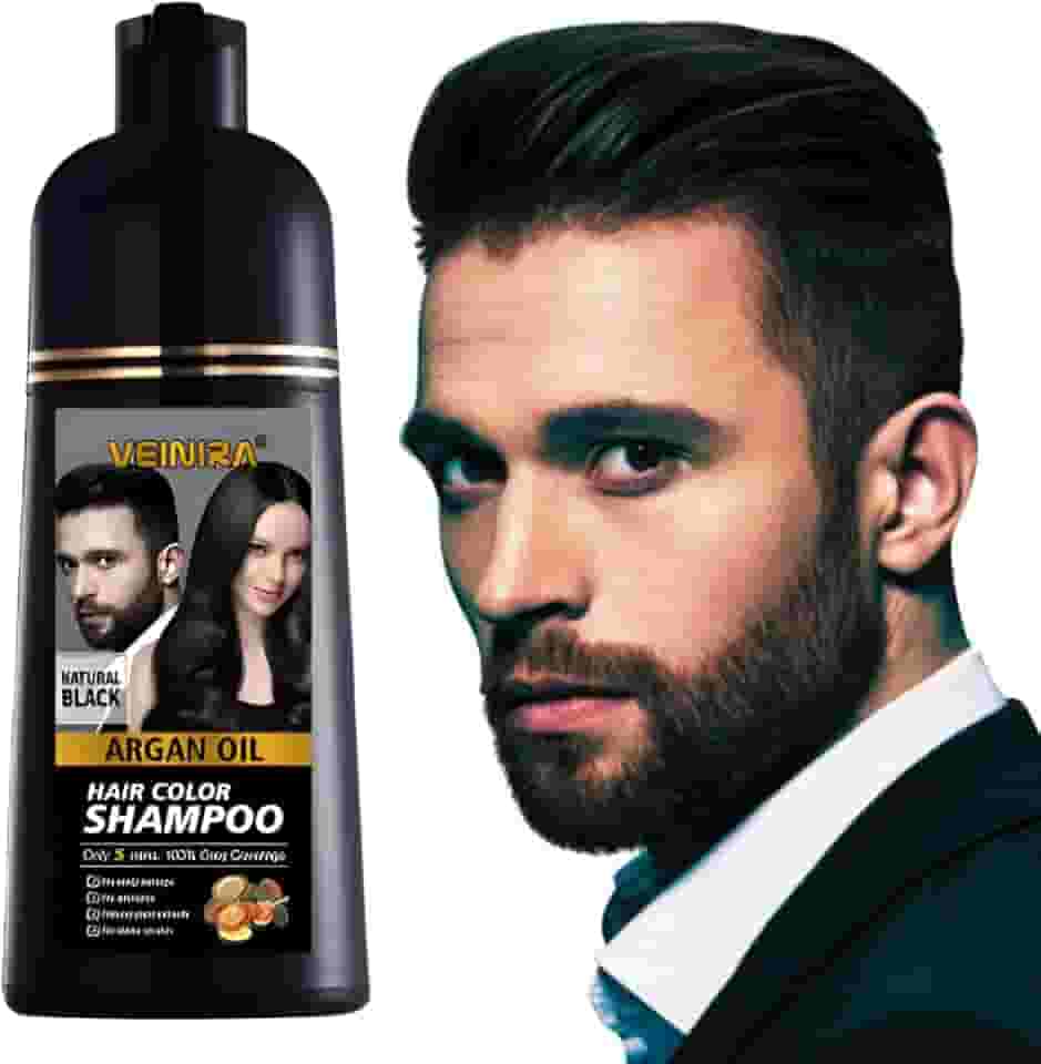 Shampoo Tonalizante Natural Escurecedor Cabelo e Barba 400 ml Duração 30 dias Sem Amônia Preto