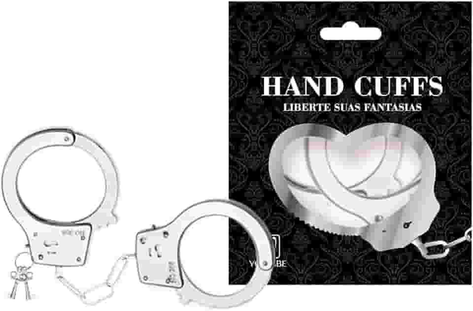 Algema Metal Fantasia Profissional Aço e Corrente Cromada Revestida em Pelúcia (SEM PELUCIA)