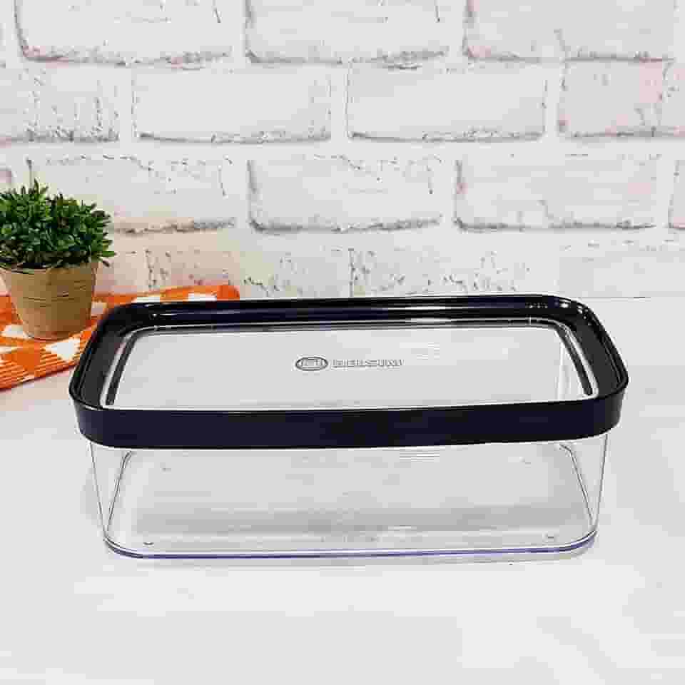 Helsim Pote Hermético para Bolo de Forma (Preto) 1.5L Acrílico Transparente