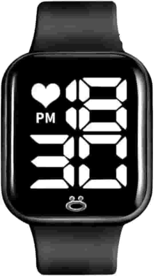 Relogio Digital Masculino Display LED Quadrado Silicone Preto Leve Data Hora Simples Uso Presente Casual Elegante