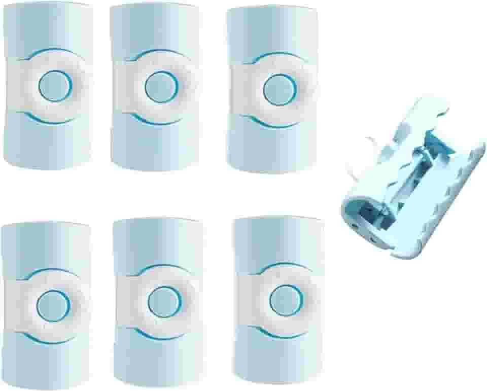 Prendedores de lençol cilíndricos, fixadores de lençol ajustáveis sem agulha que seguram acessórios de cama deslizantes e caem para a maioria dos colchões, há um fecho tipo donut, clipes de vedação de