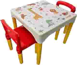 Conjunto Mesa Mesinha Infantil Com 2 Cadeiras Escolar Plástica Camaleão (Animais)