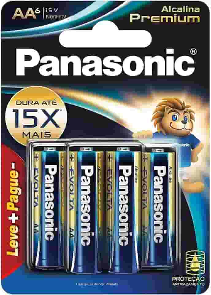 Panasonic Pilha Alcalina Premium Aa C/06 Unidades Cinza
