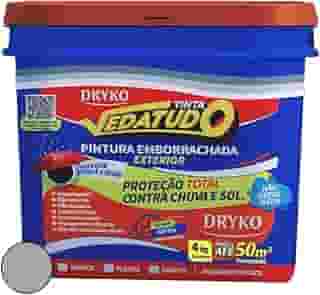 Dryko Tinta Emborrachada Vedatudo Platina 4kg Cinza Impermeabilizante, Emborrachada