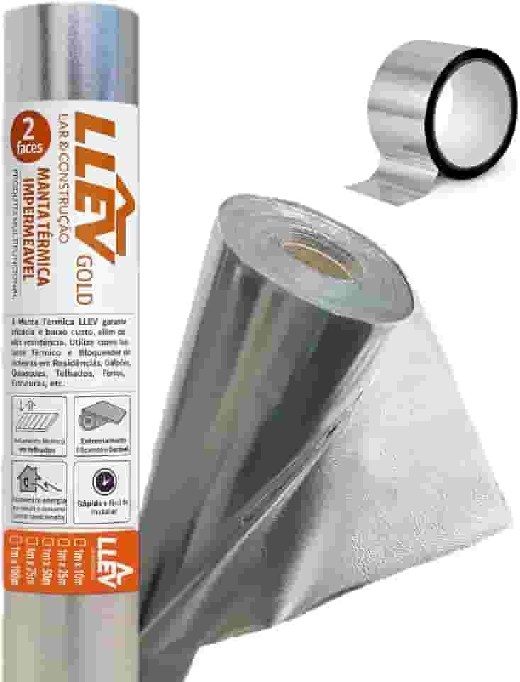 Kit 10m² Manta Térmica Foil Subcobertura Dupla Face Telhado + Fita para Emenda - Isolamento Térmico