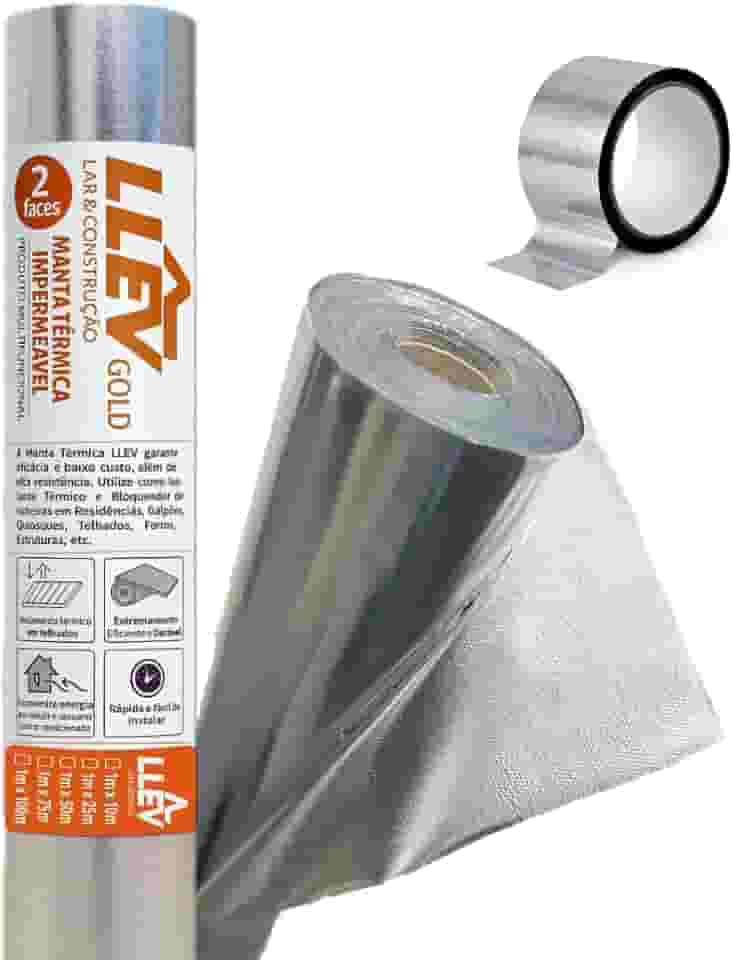 Kit 10m² Manta Térmica Foil Subcobertura Dupla Face Telhado + Fita para Emenda - Isolamento Térmico