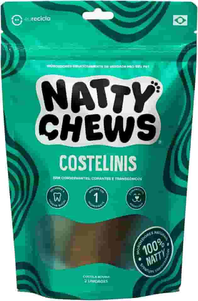 Mordedor Costela Bovina Natural Para Cães Costelinis Natty Chews - 2 Unidades