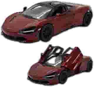 Miniatura de carro McLaren 720S em metal, 12 CM, 1/36, abertura de portas laterais, rodinhas de borracha com fricção, Carrinho de ferro Kinsmart (Vinho)