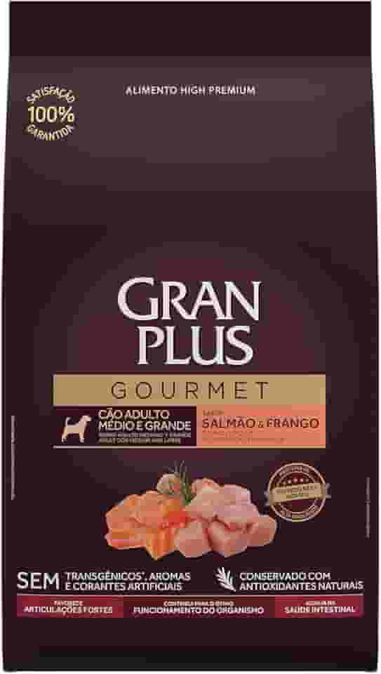 Granplus Ração Granplus Gourmet Para Cães Adultos De Porte Medio E Grande Sabor Salmao E Frango Affinity 10 1Kg