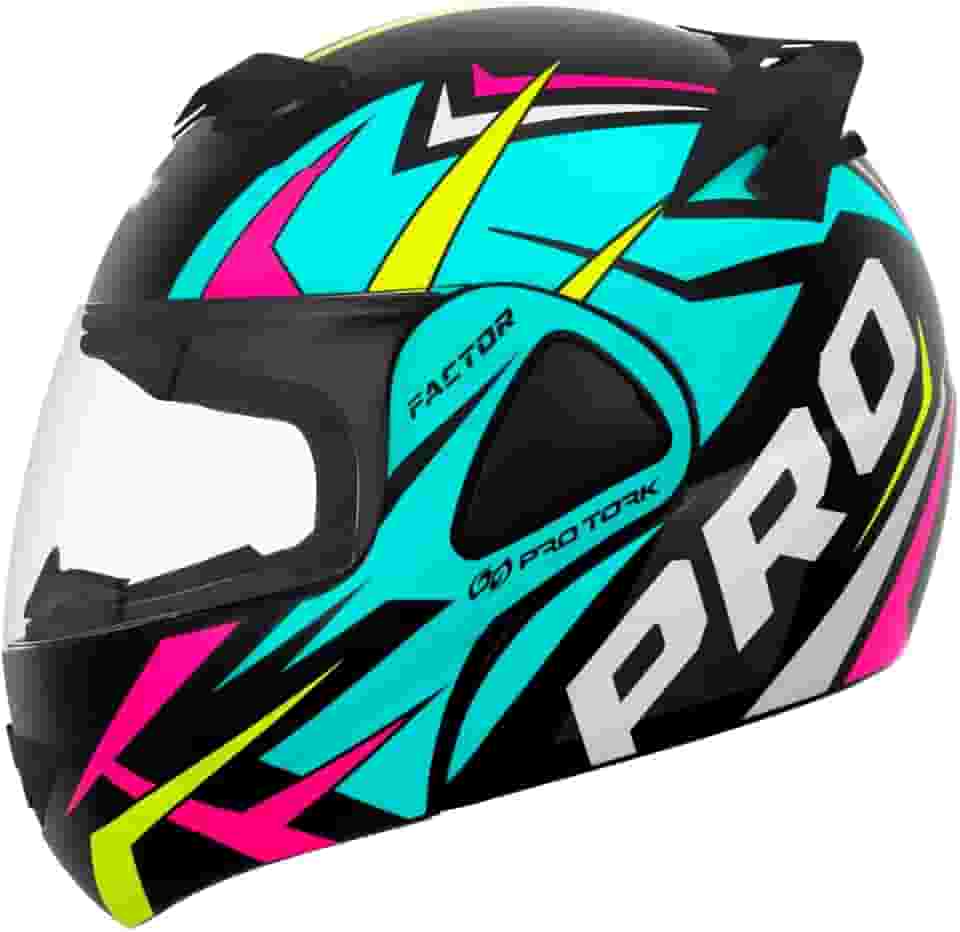 CAPACETE ESCAMOTEÁVEL PRO TORK V-PRO JET FACTOR BRILHANTE VERDE TURQUESA TAM. 58