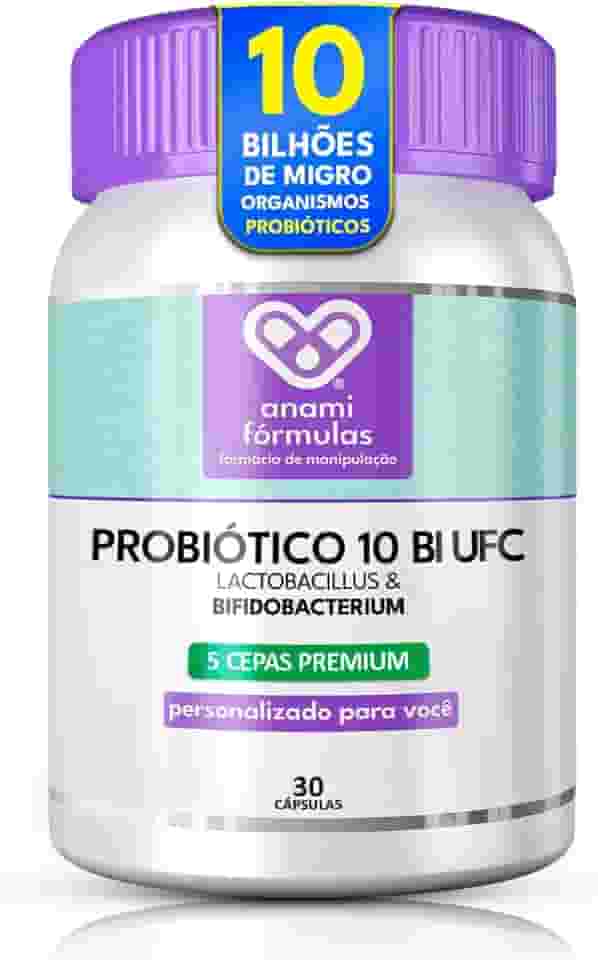 Probiótico 5 Cepas Premium (Lactobacillus e Bifidobacterium) Probiótico Intestinal 10 bilhões UFC 30 Cápsulas