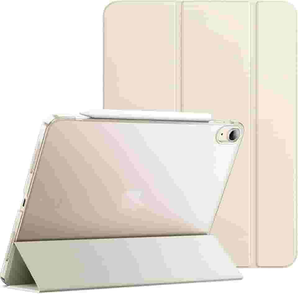 JETech Capa para iPad Air 11 Polegadas M3/M2 (2025/2024), iPad Air 5/4 (10,9 Polegadas, Modelo 2022/2020), Capa Traseira Rígida com Suporte Fino e Ativação/Repouso Automático (Estrela Branca)