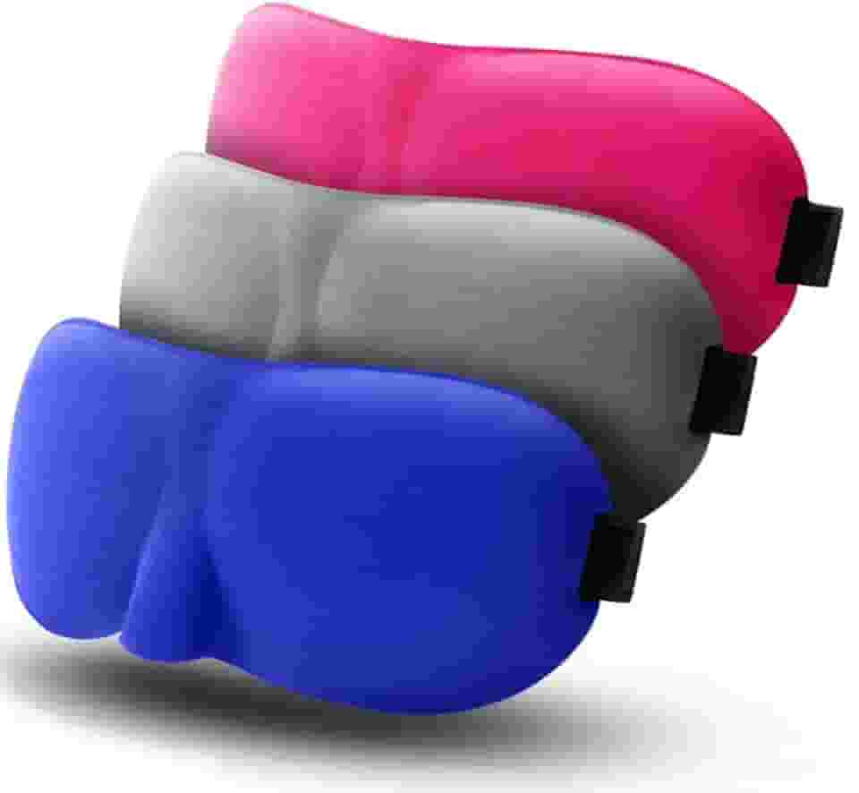 Máscara de Dormir 3D com Espuma de Memória – Bloqueio Total de Luz, Supermacia e Anatômica, Alça Ajustável – Ideal para Viagem, Repouso e Sono Profundo – Cores Sortidas - 01 Unidade